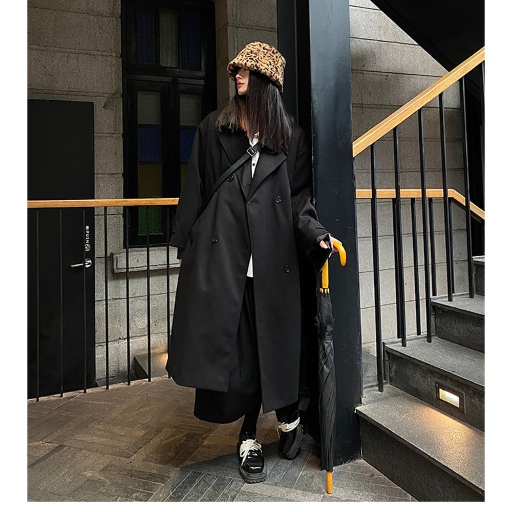 Over knee woollen trench coat